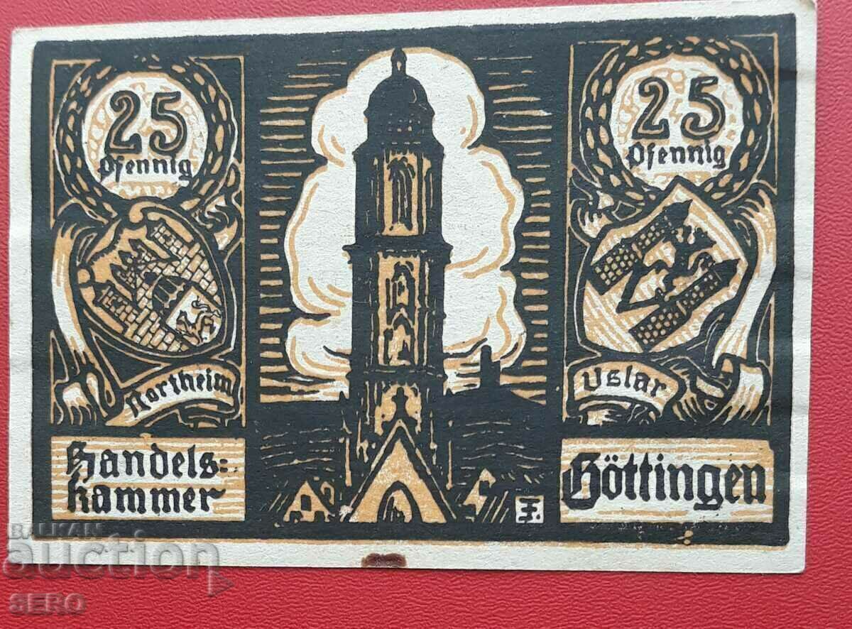 Banknote-Germany-Saxony-Göttingen-25 pfennig 1920 with price 2.00 BGN | € 1.02