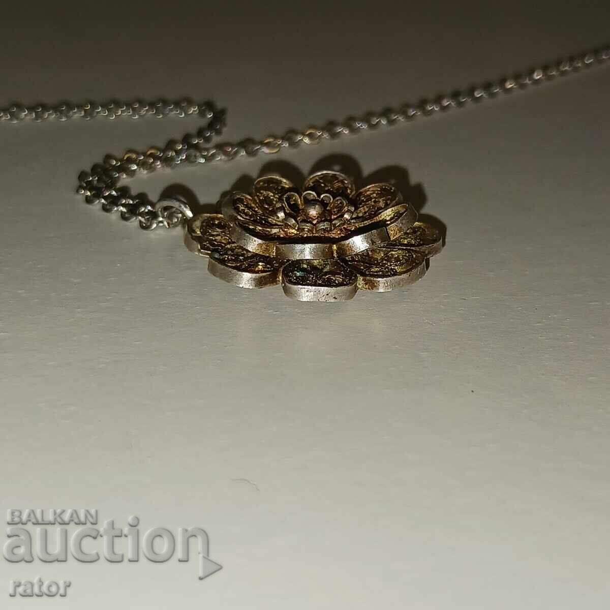 Δημοπρασία Όμορφο κολιέ, μενταγιόν - ΑΣΗΜΙ, ΦΙΛΙΓΚΡΑΝ