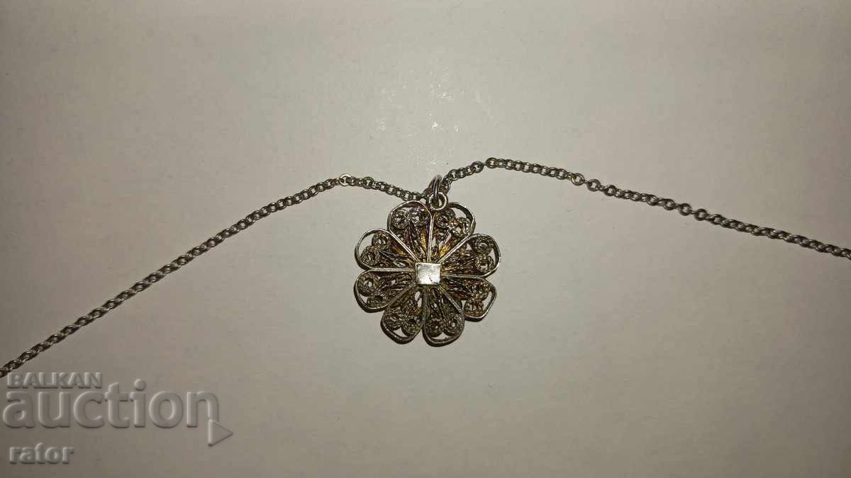 Colier frumos, pandantiv - ARGINT, FILIGRAN - 6