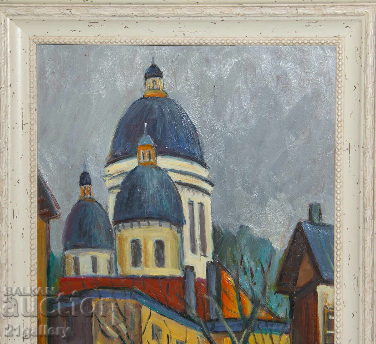 Παράδοση Καθηγητής Στογιάν Ντομούστσιεφ (1935-2021) Τοπίο ελαιογραφία