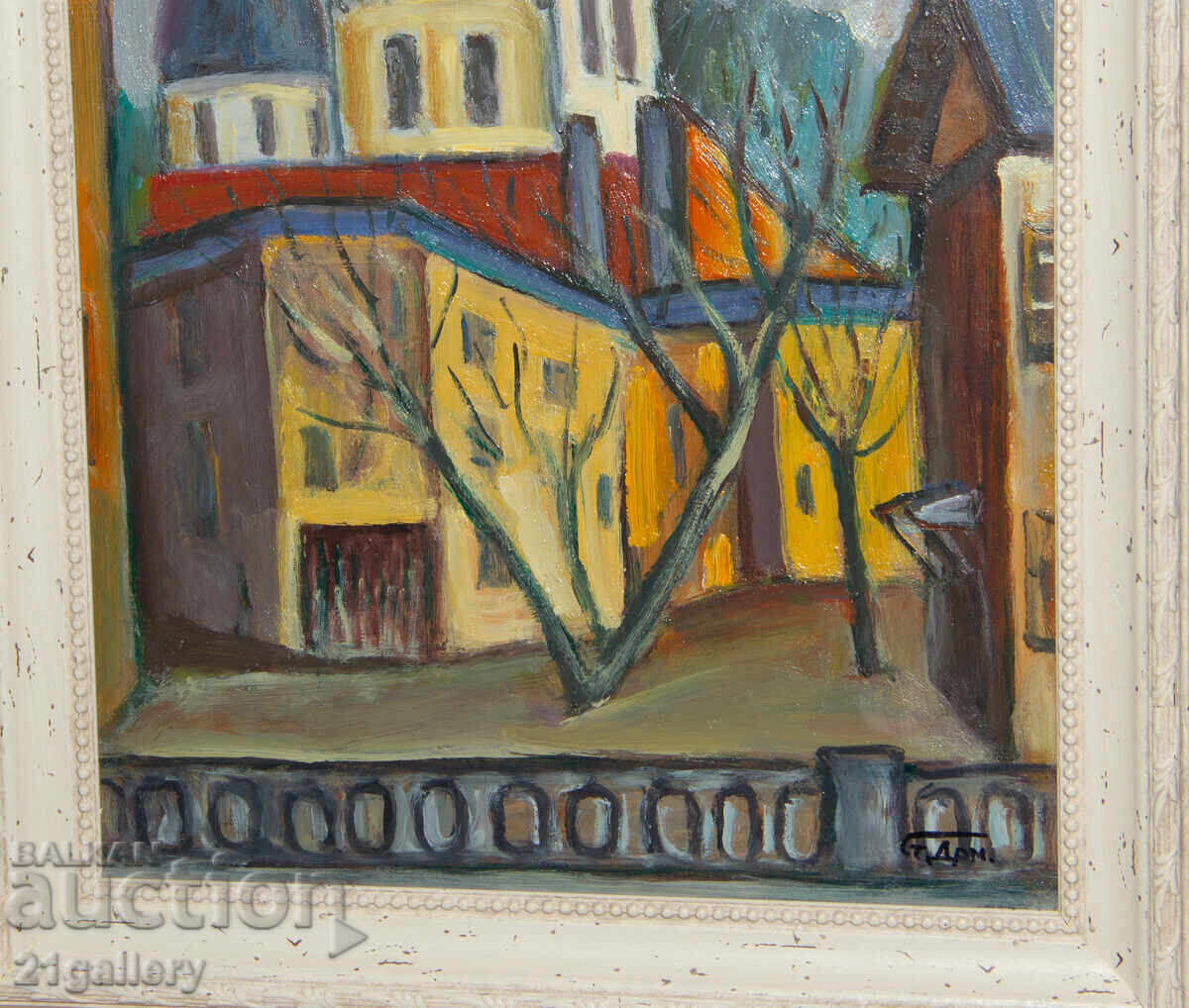 Καθηγητής Στογιάν Ντομούστσιεφ (1935-2021) Τοπίο ελαιογραφία - 5