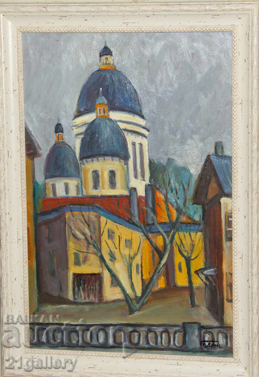 Καθηγητής Στογιάν Ντομούστσιεφ (1935-2021) Τοπίο ελαιογραφία