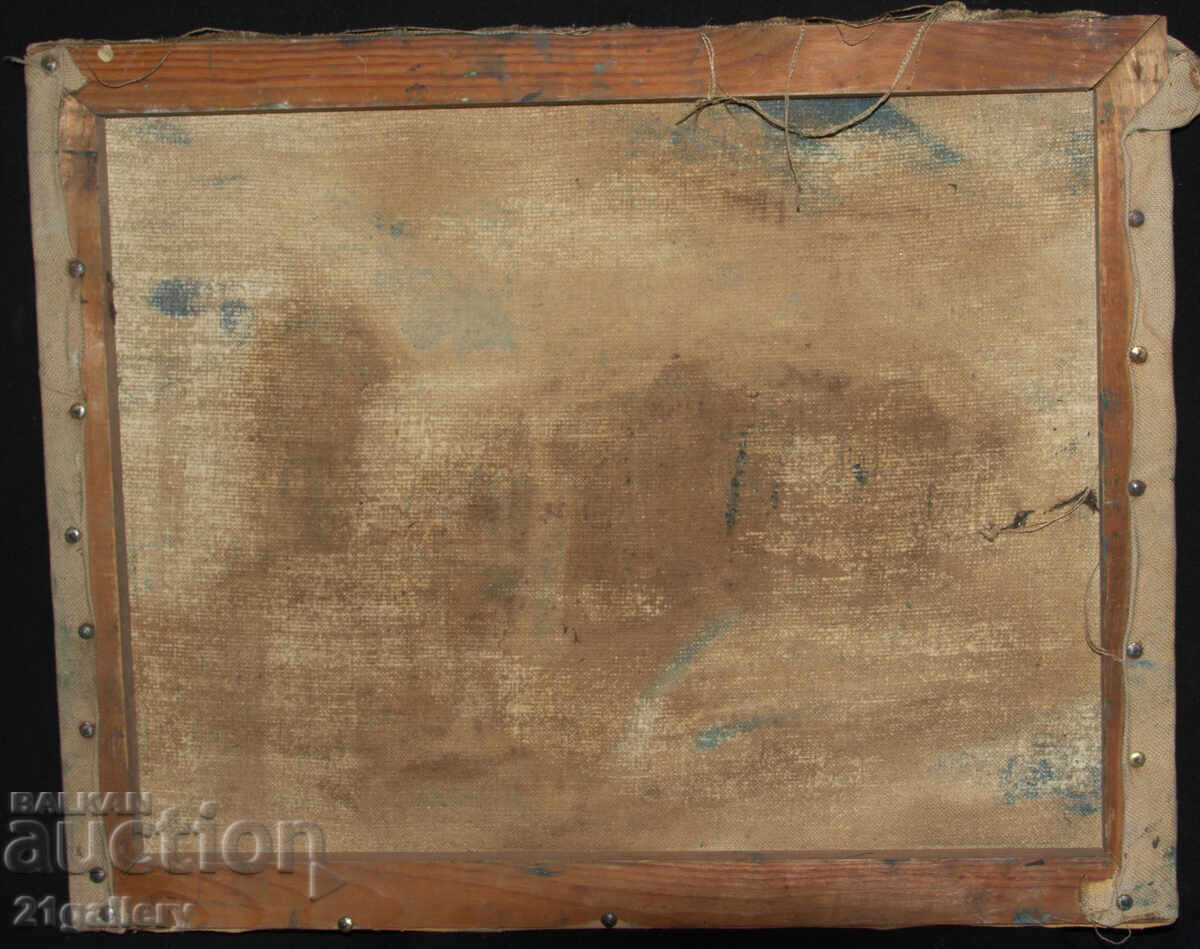 Old oil painting, rural landscape - 7