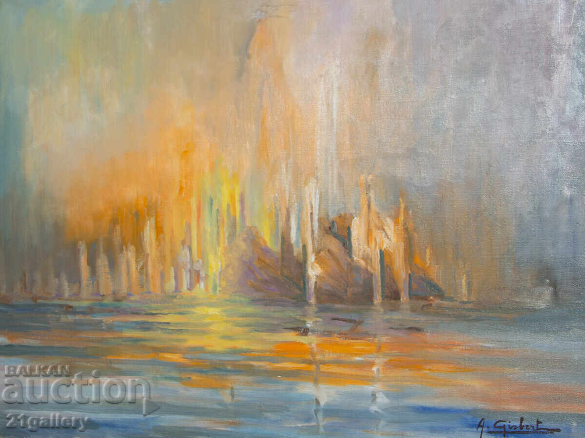 Картина маслени бои Абстрактен пейзаж с цена 450.00 лв. | € 230.08