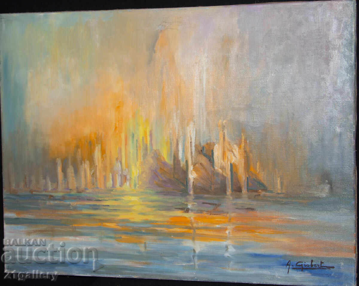 Аукцион Картина маслени бои Абстрактен пейзаж