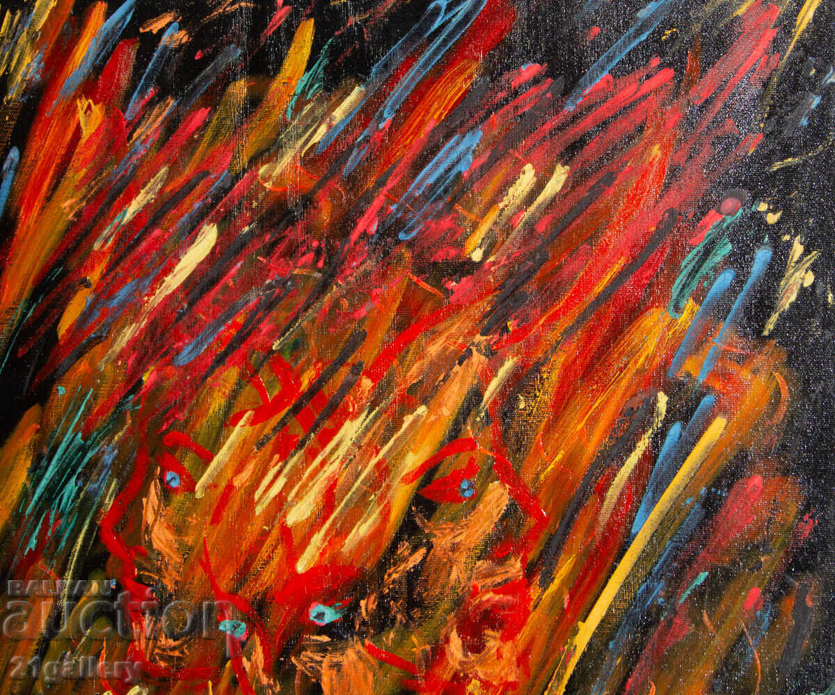 Δημοπρασία Αφηρημένη σύνθεση, ελαιογραφία υπογεγραμμένη