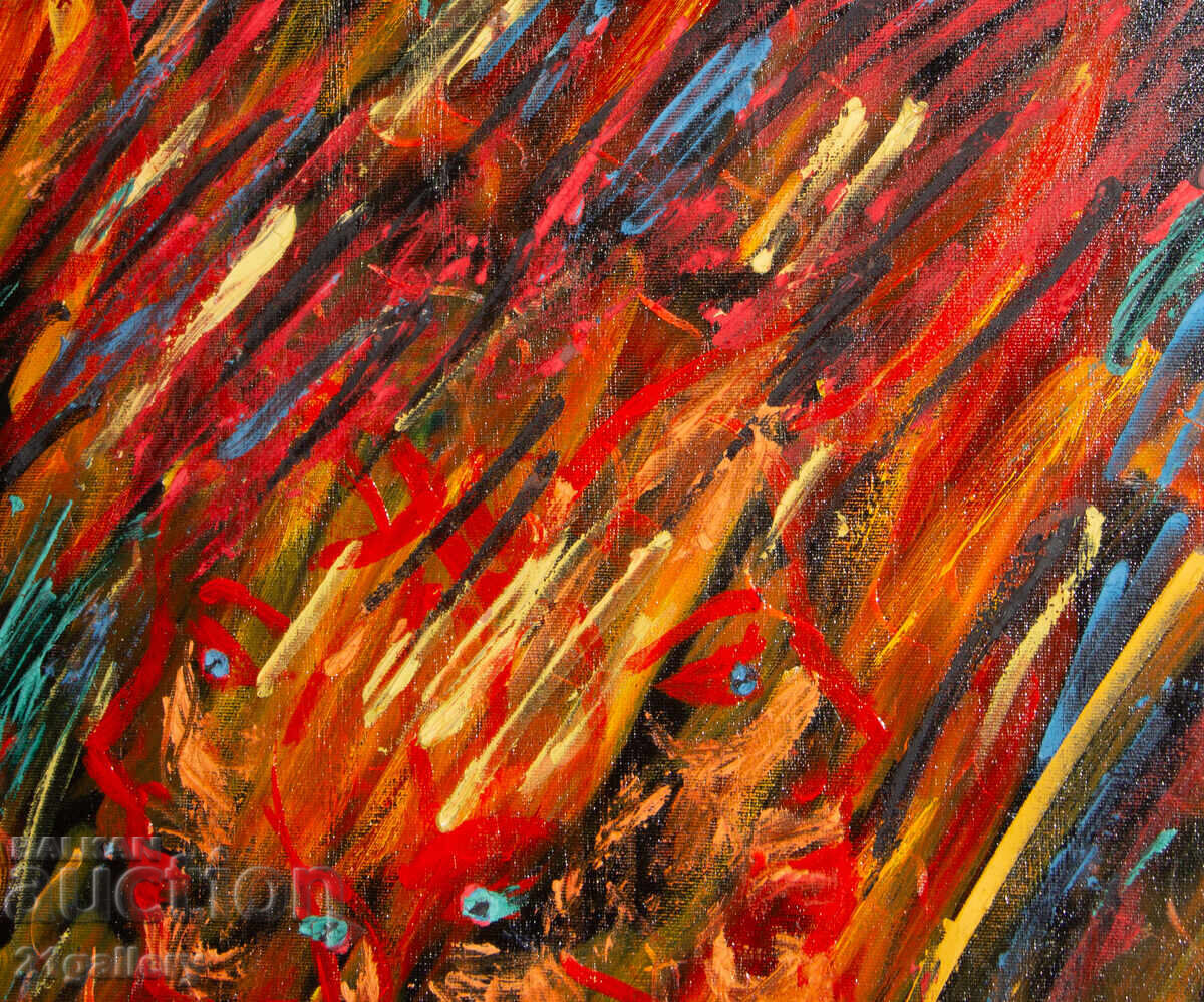 Παράδοση Αφηρημένη σύνθεση, ελαιογραφία υπογεγραμμένη