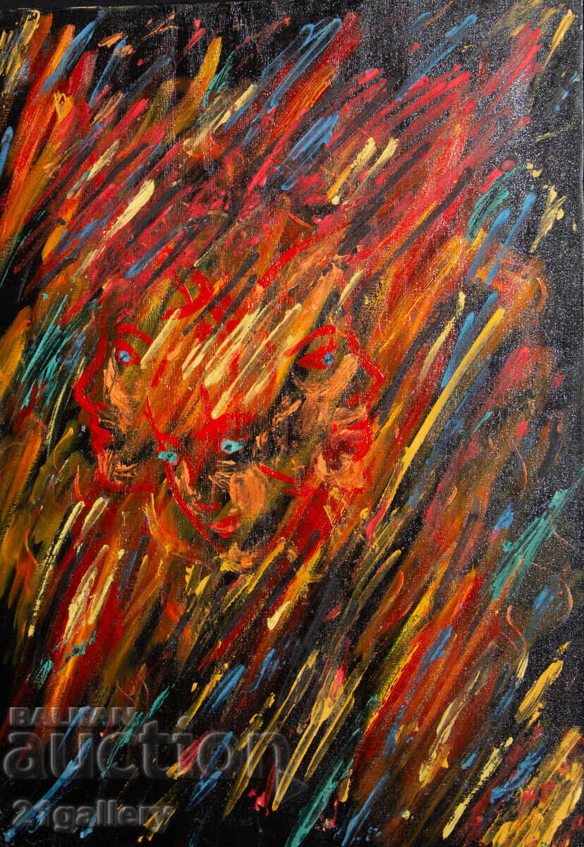 Αφηρημένη σύνθεση, ελαιογραφία υπογεγραμμένη