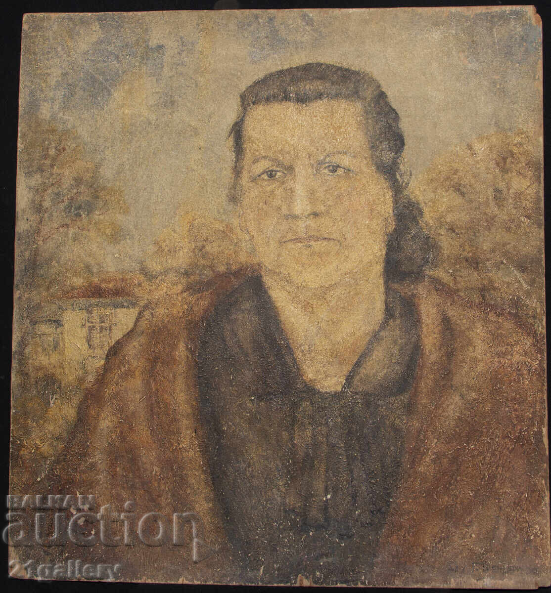 Παλιός πίνακας ελαιογραφίας πορτρέτο με τιμή 800.00 BGN | € 409.03