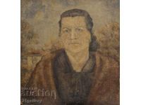 Tablou vechi, ulei pe pânză, portret
