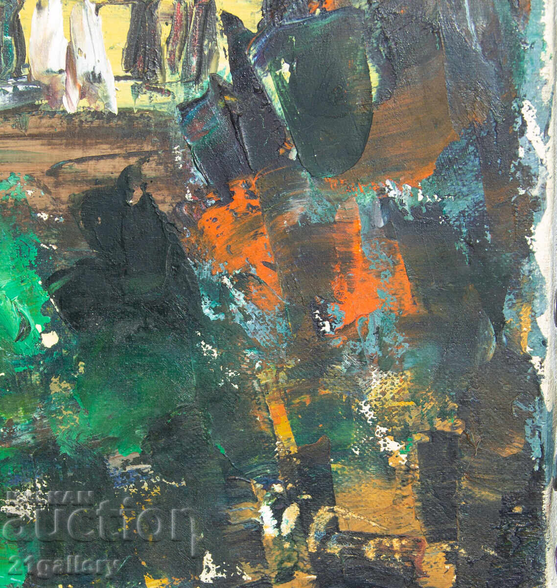 Old oil painting, rural landscape - 6