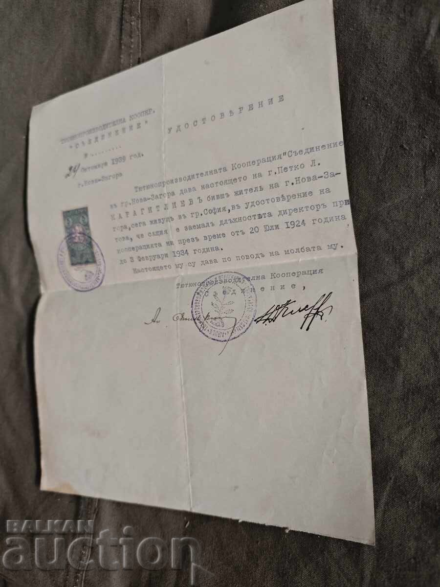 Certificat director Cooperativă de Producție Tutun Nouă Certificat director Cooperativă de Producție Tutun Nouă