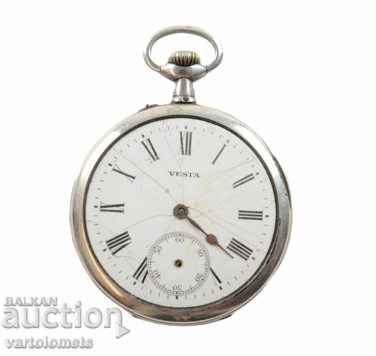 Ceas de buzunar din argint antic - Funcționează