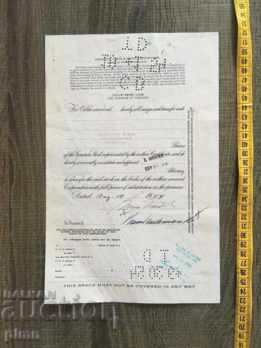 Certificat Acțiune 1951 SUA cu preț € 4.00 | 7.82 BGN