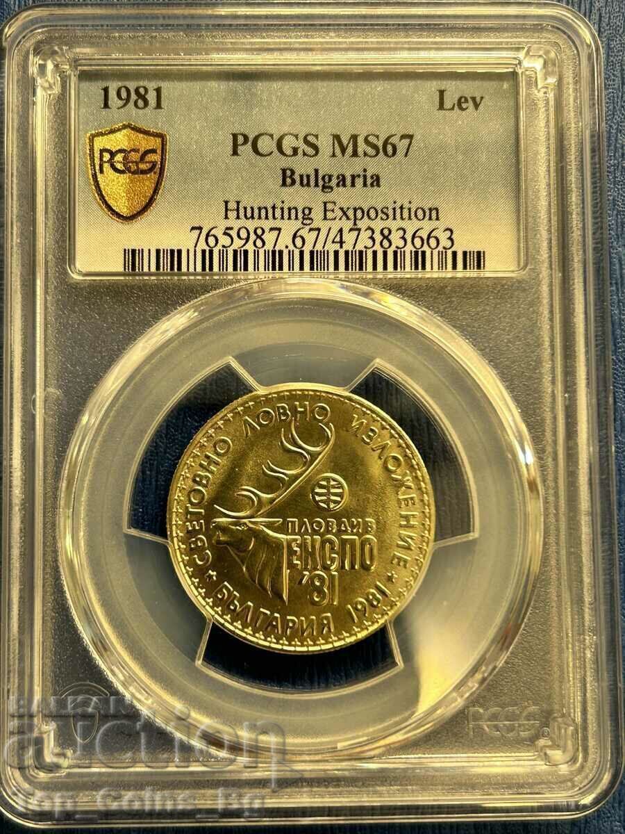 1 leu 1981 MS 67 Expoziție de Vânătoare Expo'81 PCGS 47383663 cu preț 97.79 BGN | € 50.00 1 leu 1981 MS 67 Expoziție de Vânătoare Expo'81 PCGS 47383663 cu preț 97.79 BGN | € 50.00