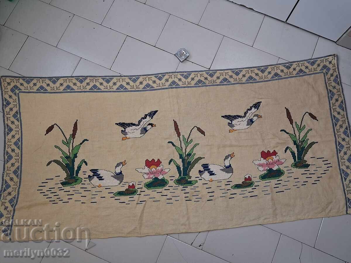 Hand-embroidered carpet costume interior item from the 1940s with price 79.90 BGN | € 40.85 Hand-embroidered carpet costume interior item from the 1940s with price 79.90 BGN | € 40.85