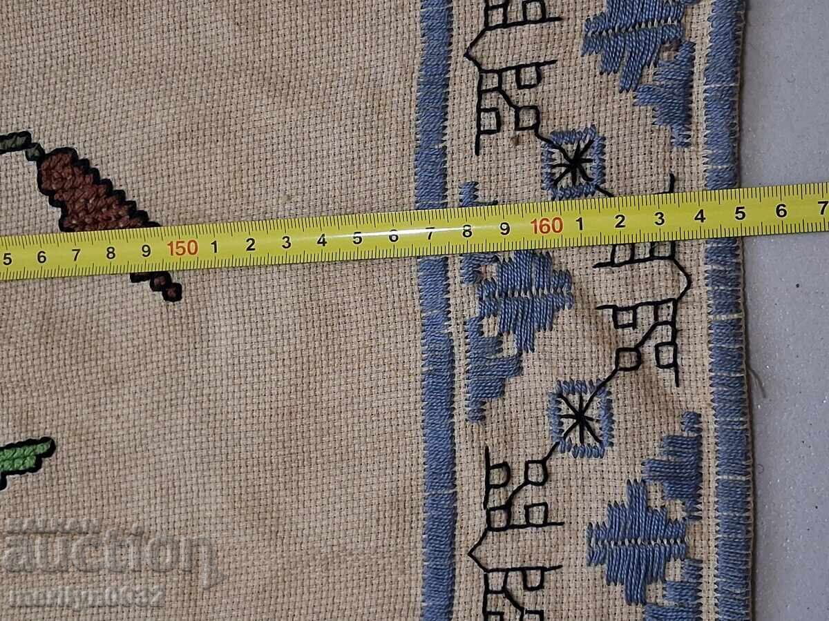 Auction Hand-embroidered carpet costume interior item from the 1940s Auction Hand-embroidered carpet costume interior item from the 1940s