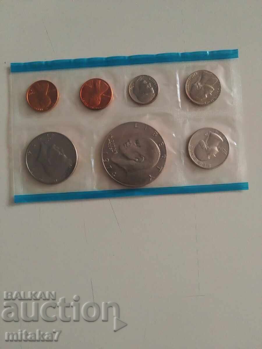 Set of coins 1974, USA