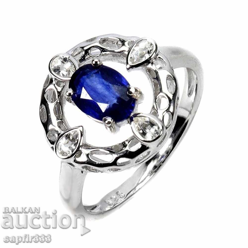 ДИЗАЙНЕРСКИ ПРЪСТЕН С ЕСТЕСТВЕНИ САПФИР И БЕЛИ ТОПАЗИ с цена € 172.42 | 337.22 лв.