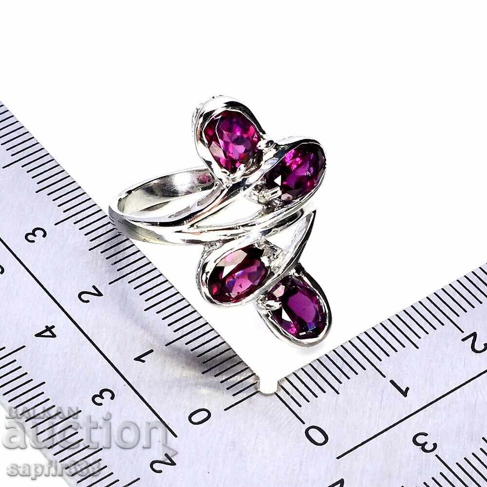 ДИЗАЙНЕРСКИ ЛУКСОЗЕН ПРЪСТЕН "МИРАЖ" РОДОЛИТ ГРАНАТИ с цена 152.00 лв. | € 77.72