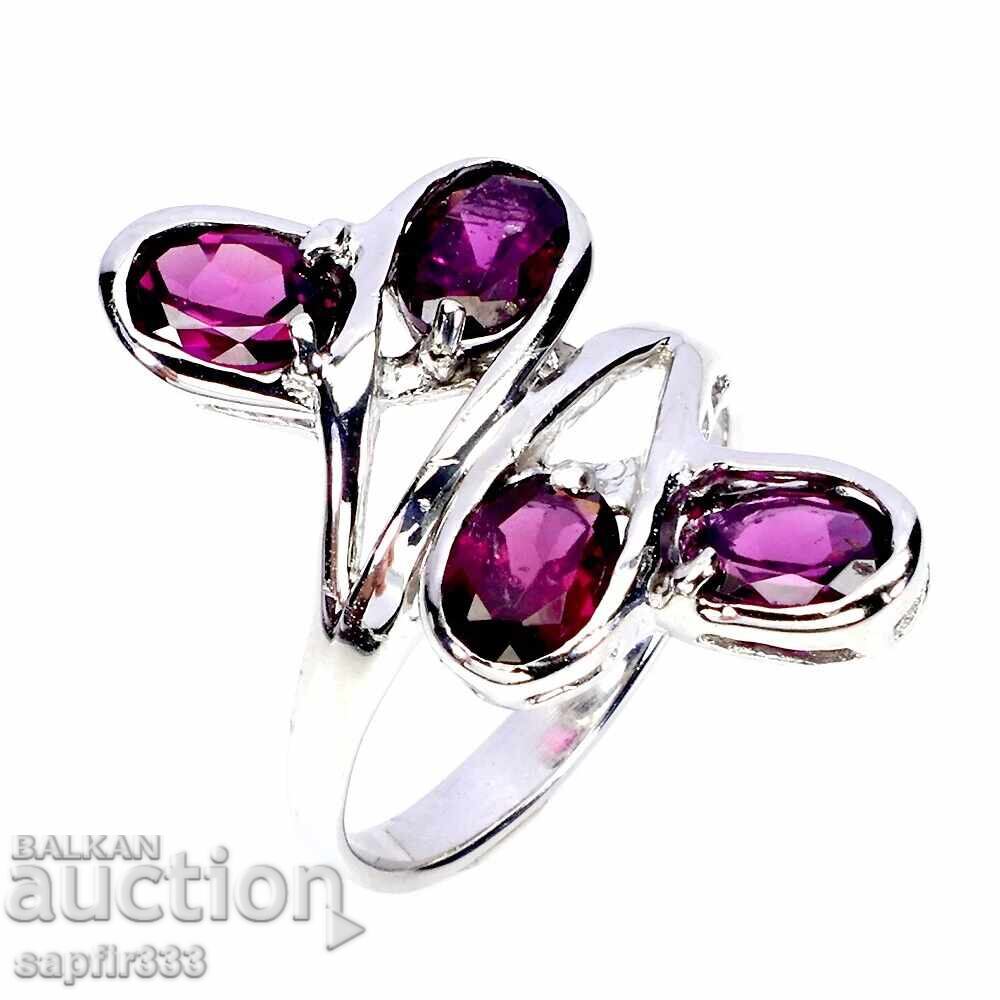 Аукцион ДИЗАЙНЕРСКИ ЛУКСОЗЕН ПРЪСТЕН "МИРАЖ" РОДОЛИТ ГРАНАТИ