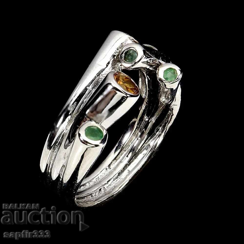 DESIGNER INEL "FUSION" ELEGANȚ, SMARALD, CITRIN, GRANAT cu preț 238.00 BGN | € 121.69