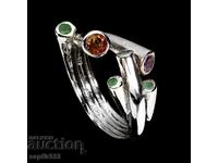 DESIGNER INEL "FUSION" ELEGANȚ, SMARALD, CITRIN, GRANAT