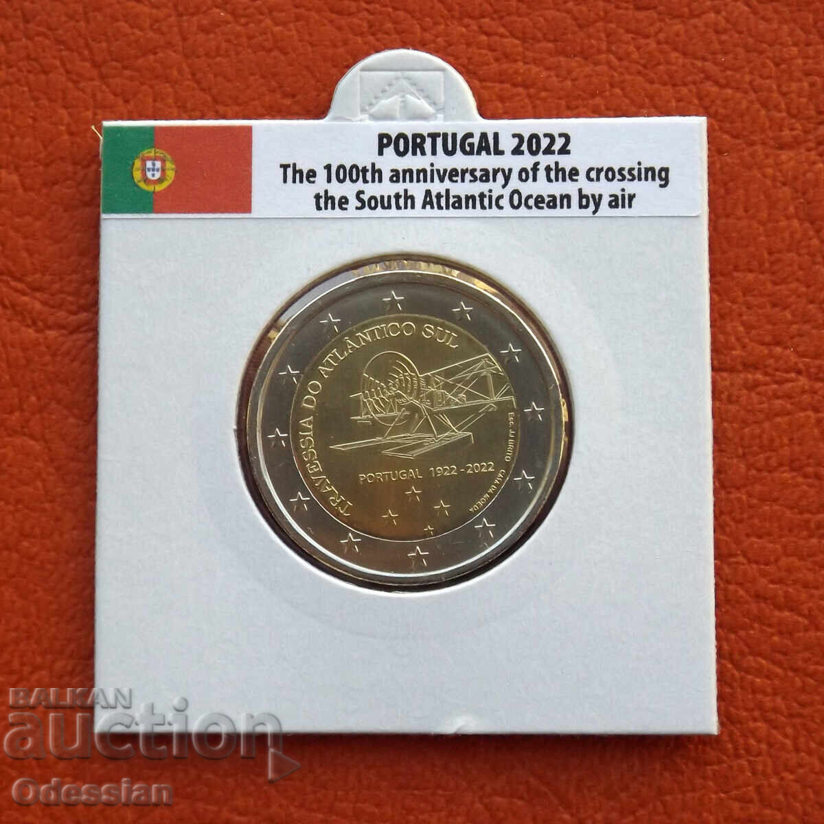 Португалия • 2 евро • 100 години от прекосяването• 2022 Португалия • 2 евро • 100 години от прекосяването• 2022