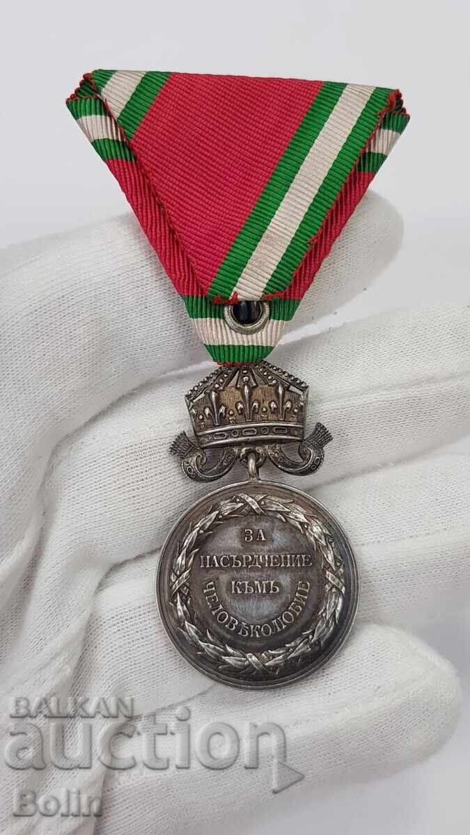 Σπάνιο ασημένιο μετάλλιο Για Ενθάρρυνση της Φιλανθρωπίας Φερδινάνδος - 5