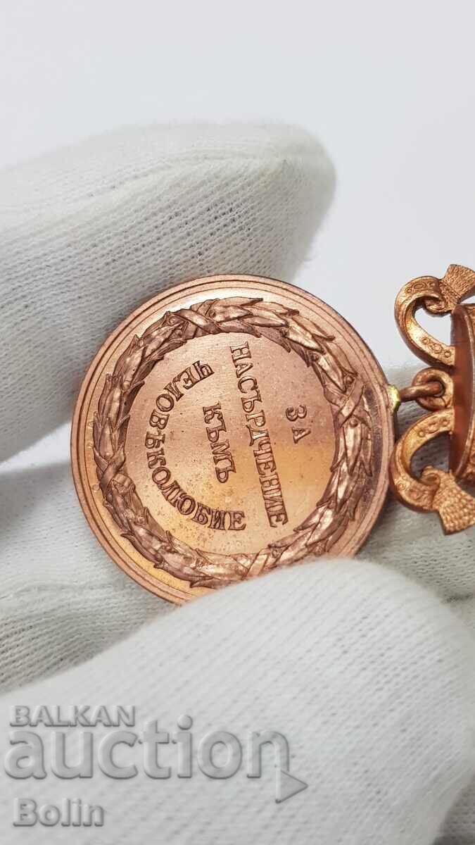 Σπάνιο χάλκινο μετάλλιο Για την Προώθηση της Φιλανθρωπίας Φερδινάνδος - 5