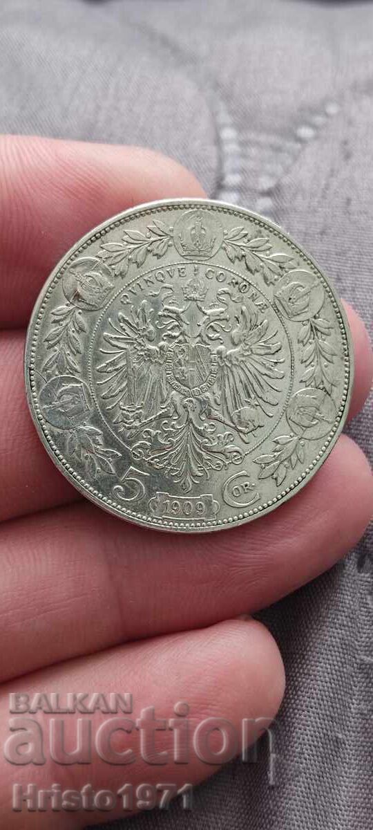 5 Crowns 1909 with price 105.00 BGN | € 53.69 5 Crowns 1909 with price 105.00 BGN | € 53.69