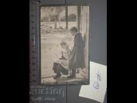 Παλιά ταχυδρομική κάρτα - Δύο κορίτσια - παραμύθι