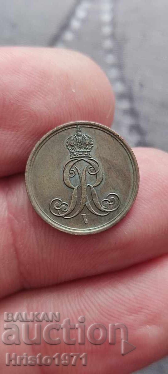 1 πφένιγκ 1863 Ανόβερο με τιμή 35.00 BGN | € 17.90
