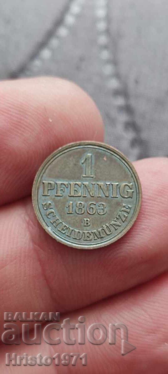 1 πφένιγκ 1863 Ανόβερο