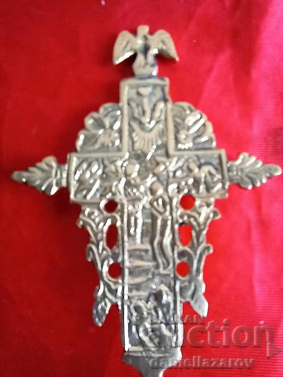 Δημοπρασία Επιτραπέζιος Εκκλησιαστικός Σταυρός, Εσταυρωμένος με Επιχρύσωση