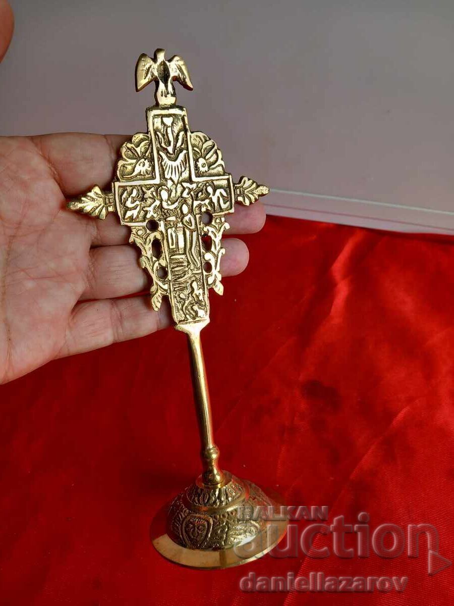 Επιτραπέζιος Εκκλησιαστικός Σταυρός, Εσταυρωμένος με Επιχρύσωση - 5