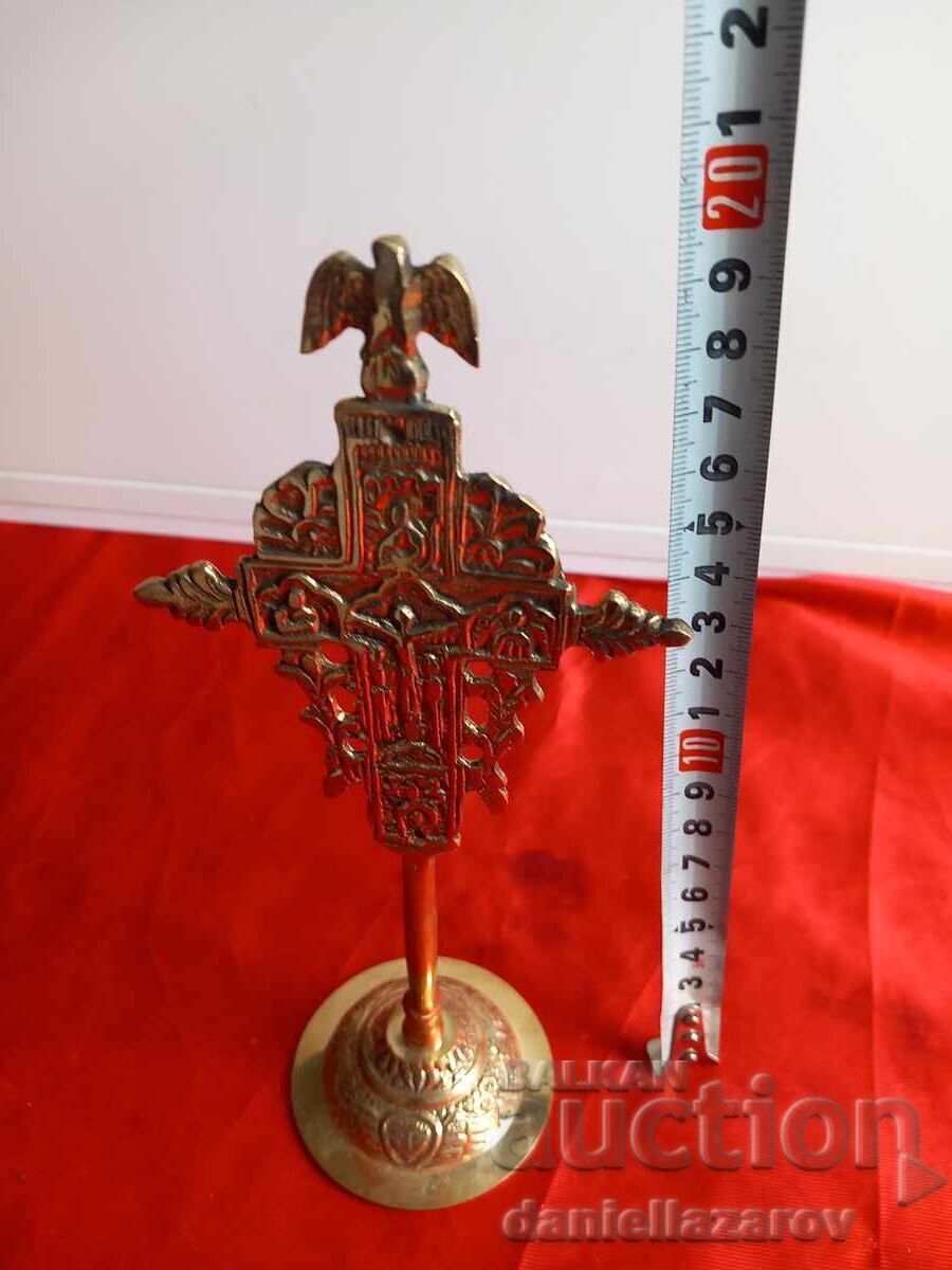 Επιτραπέζιος Εκκλησιαστικός Σταυρός, Εσταυρωμένος με Επιχρύσωση - 6