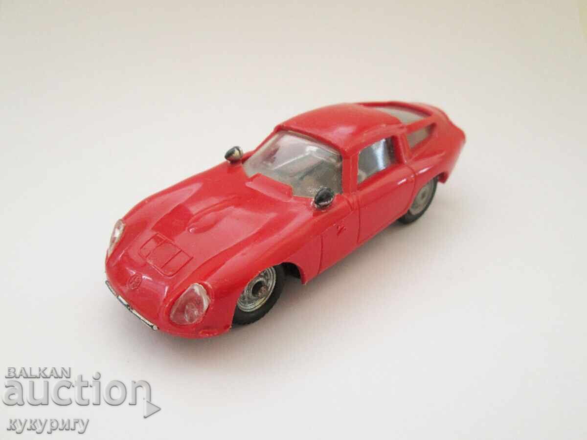 Old plastic slot car toy Alfa Romeo Giulia TZ