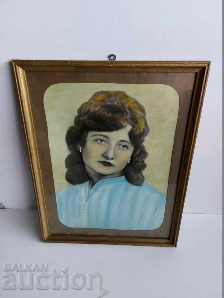 . OLD RETOUCHED PHOTO PICTURE PORTRAIT FRAME GLASS with price 25.00 BGN | € 12.78