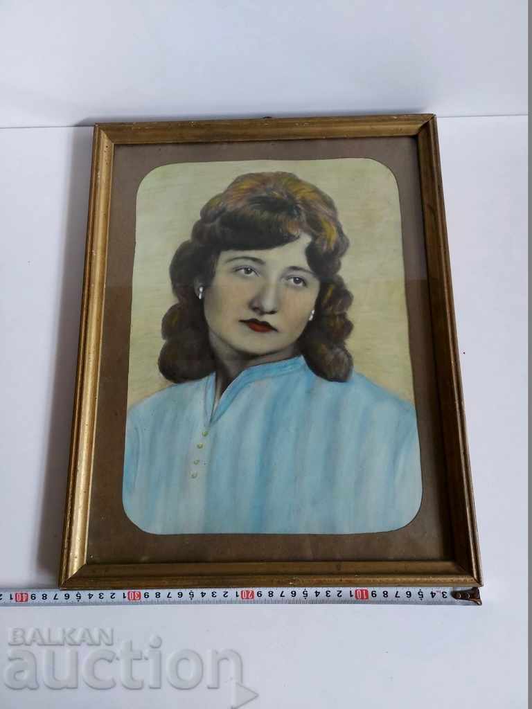 Delivery of . OLD RETOUCHED PHOTO PICTURE PORTRAIT FRAME GLASS