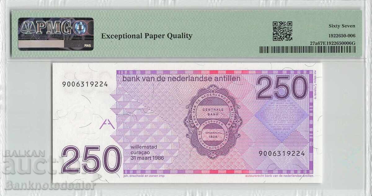 Ολλανδικές Αντίλλες 250 Γκίλντερ 1986 Pick 27a PMG Superb Gem με τιμή 990.00 BGN | € 506.18