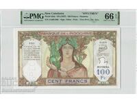 Noua Caledonie 100 Franci 1957 Specimen Pick 42ds PMG Gem UNC