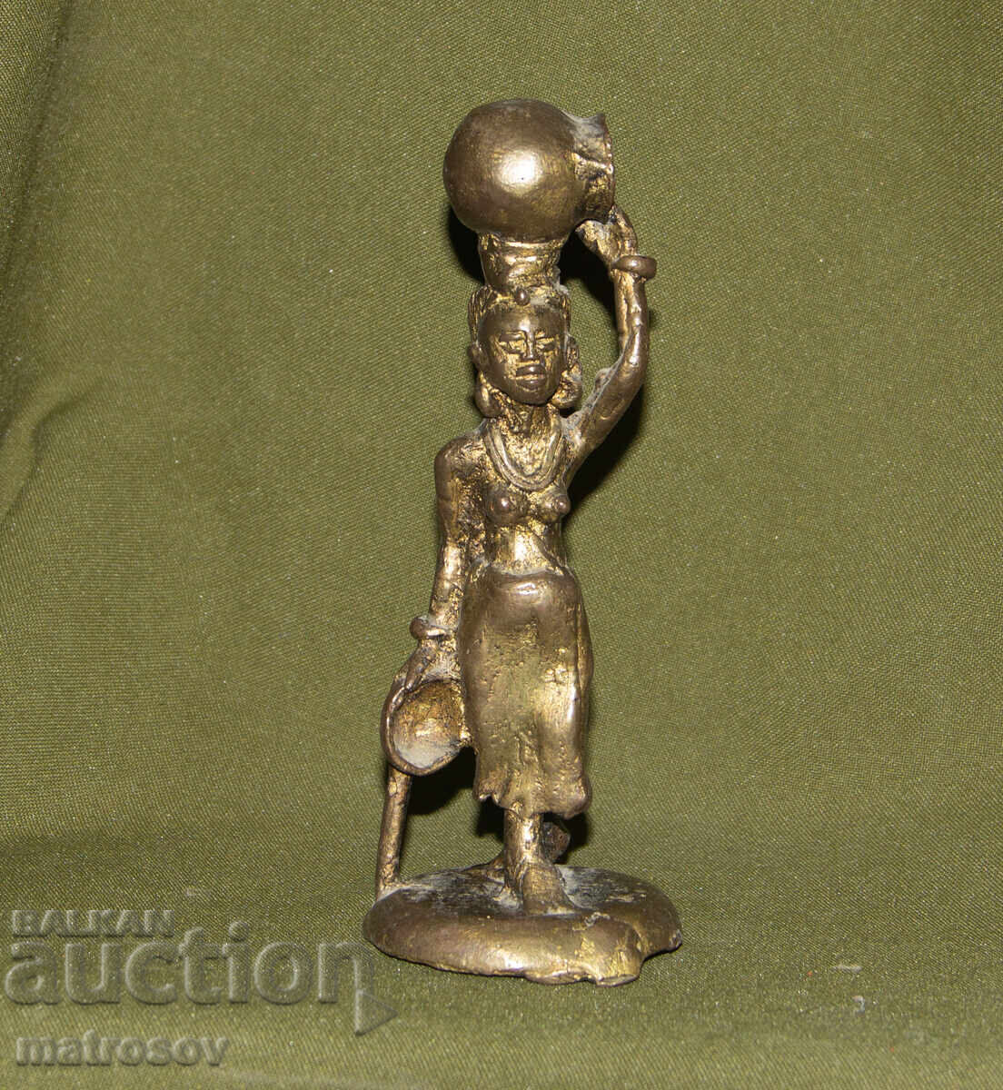 Original Bronze Sculpture of a Woman with a Jug
