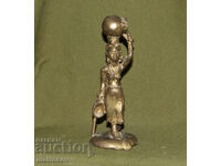 Sculptură din bronz originală, femeie cu ulcior