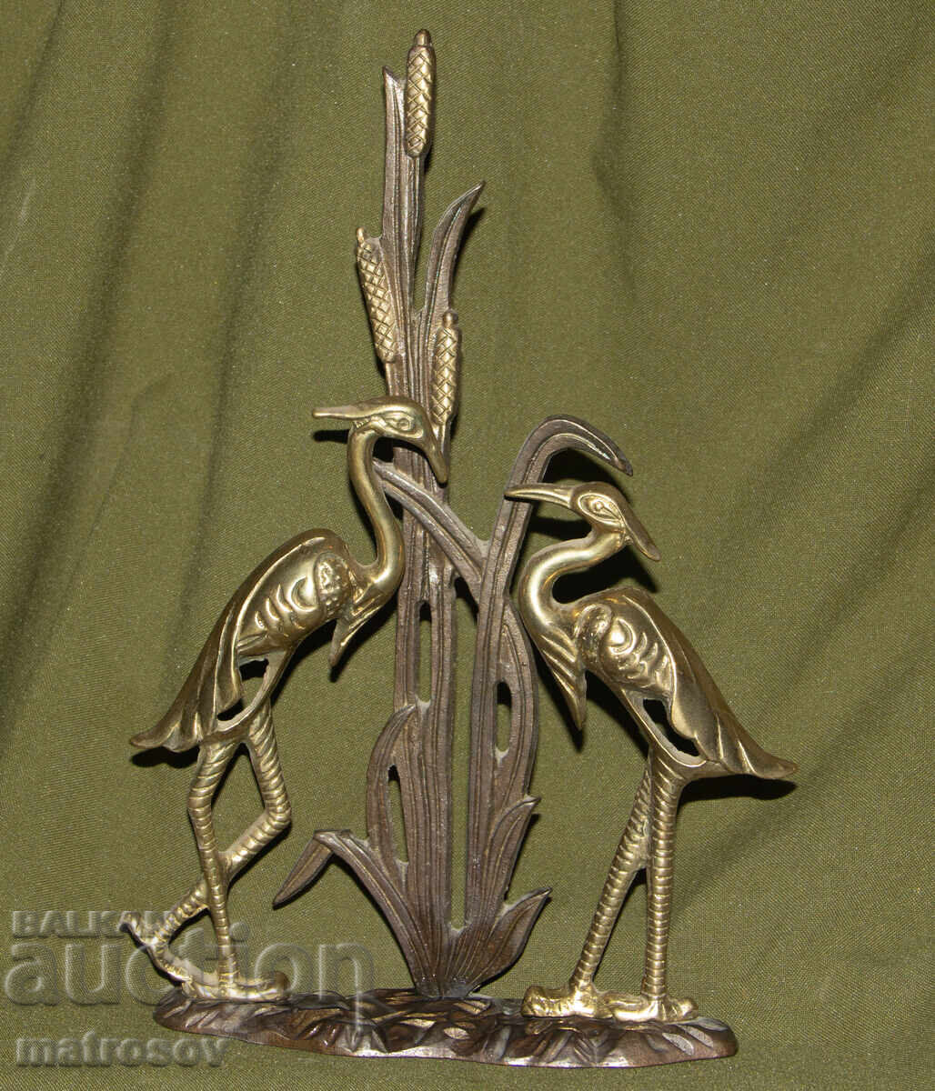 Месингова скулптура декорация Птици