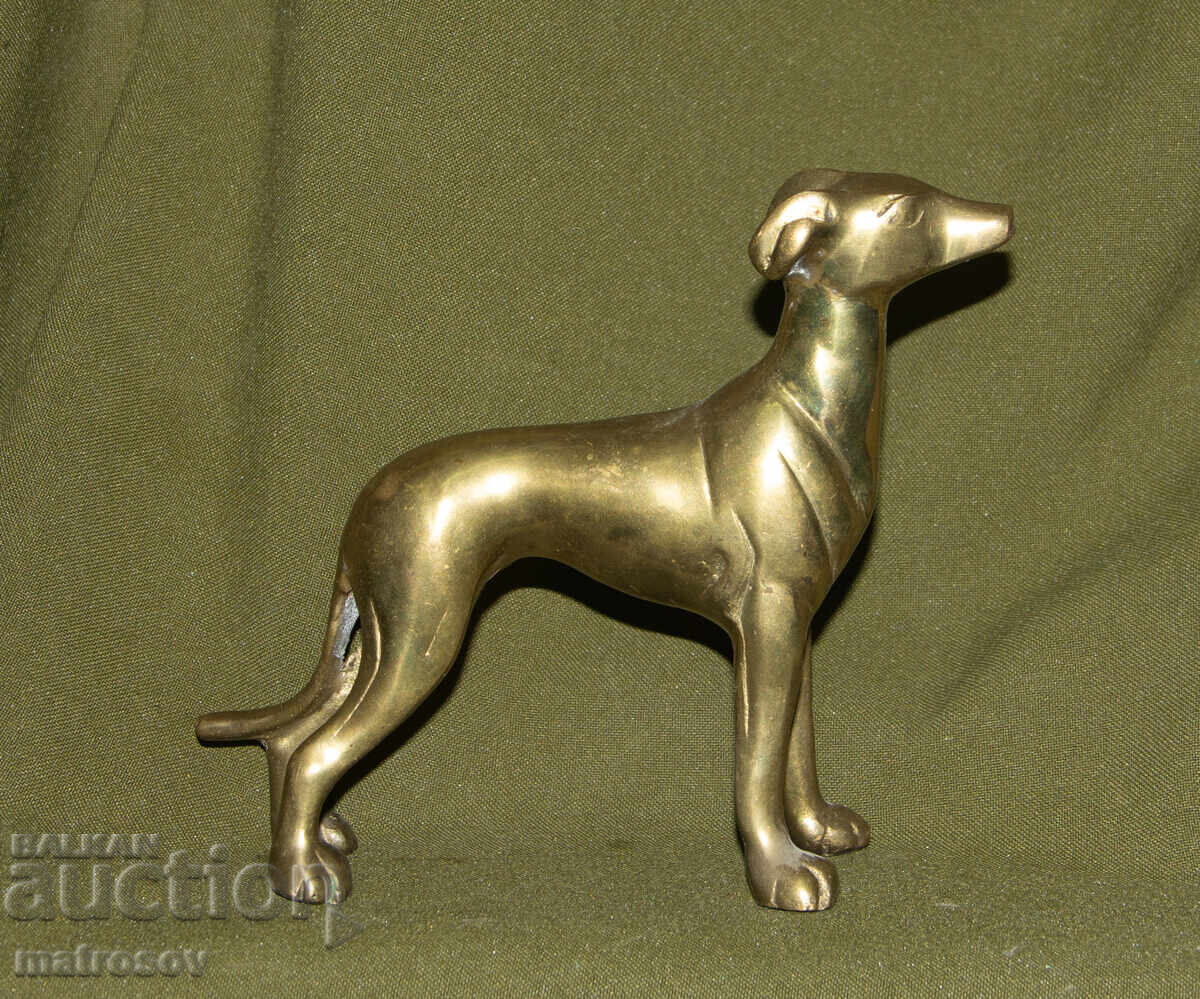 Statuetă decorativă din alamă, sculptură câine cu preț 150.00 BGN | € 76.69