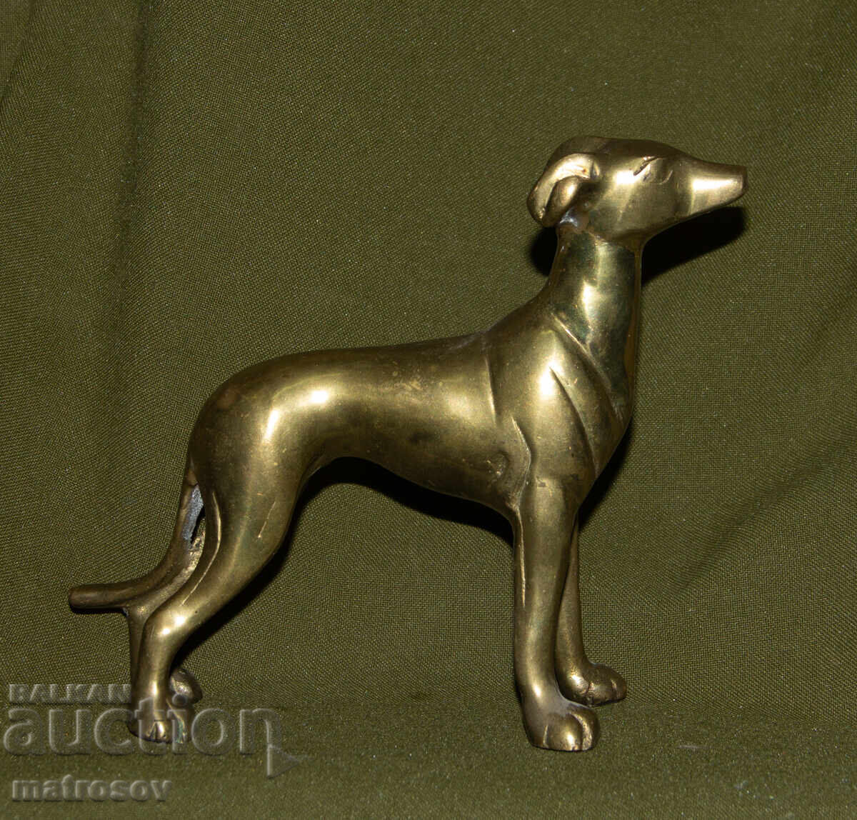 Licitație Statuetă decorativă din alamă, sculptură câine