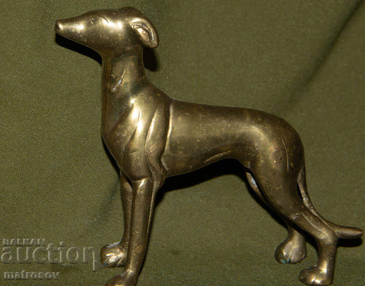 Statuetă decorativă din alamă, sculptură câine - 6