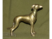Statuetă decorativă din alamă, sculptură câine