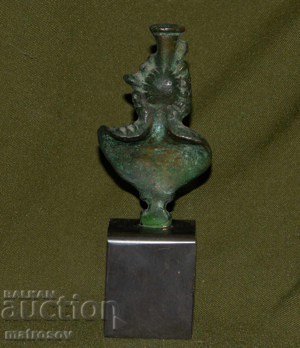 Small bronze sculpture bust of Serapis - 5